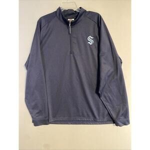 Seattle Kraken Pullover Shirt Mens 2XL Navy NHL Licensed 1/4 Zip Lightweight